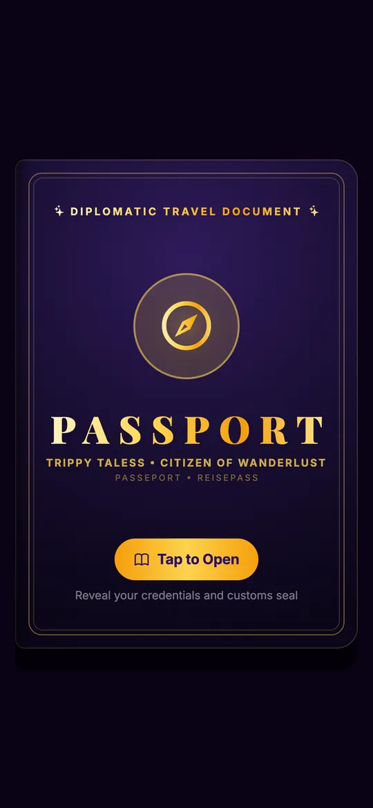 Trippy Taless Android app Digital Passport cover